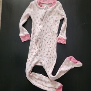 Nicole Miller pink flowery sleeper w/footies sz 18mo